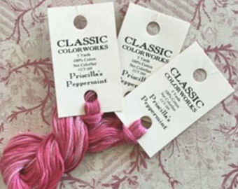 Classic Colorworks Priscilla&#39;s Peppermint Cross Stitch Floss 3 Yards ~ Cotton Embroidery Floss ~ Classic Colorworks Thread