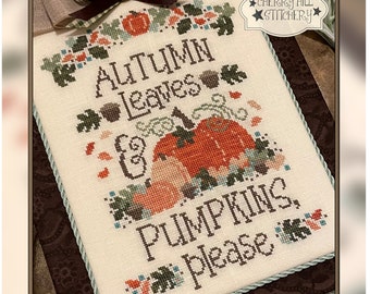 Cherry Hill Stitchery AUTUMN LEAVES Cross Stitch Pattern  - PDF Cross Stitch Pattern