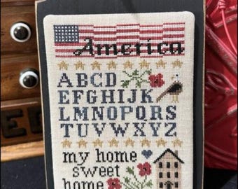 The Scarlett House Patriotic Alphabet  Cross Stitch Pattern ~ Anabella's ~ Patriotic Cross Stitch ~ New Cross Stitch