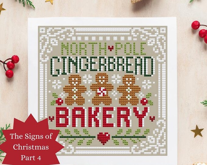 Shannon Christine 2023 Signs of Christmas North Pole Gingerbread Cross ...