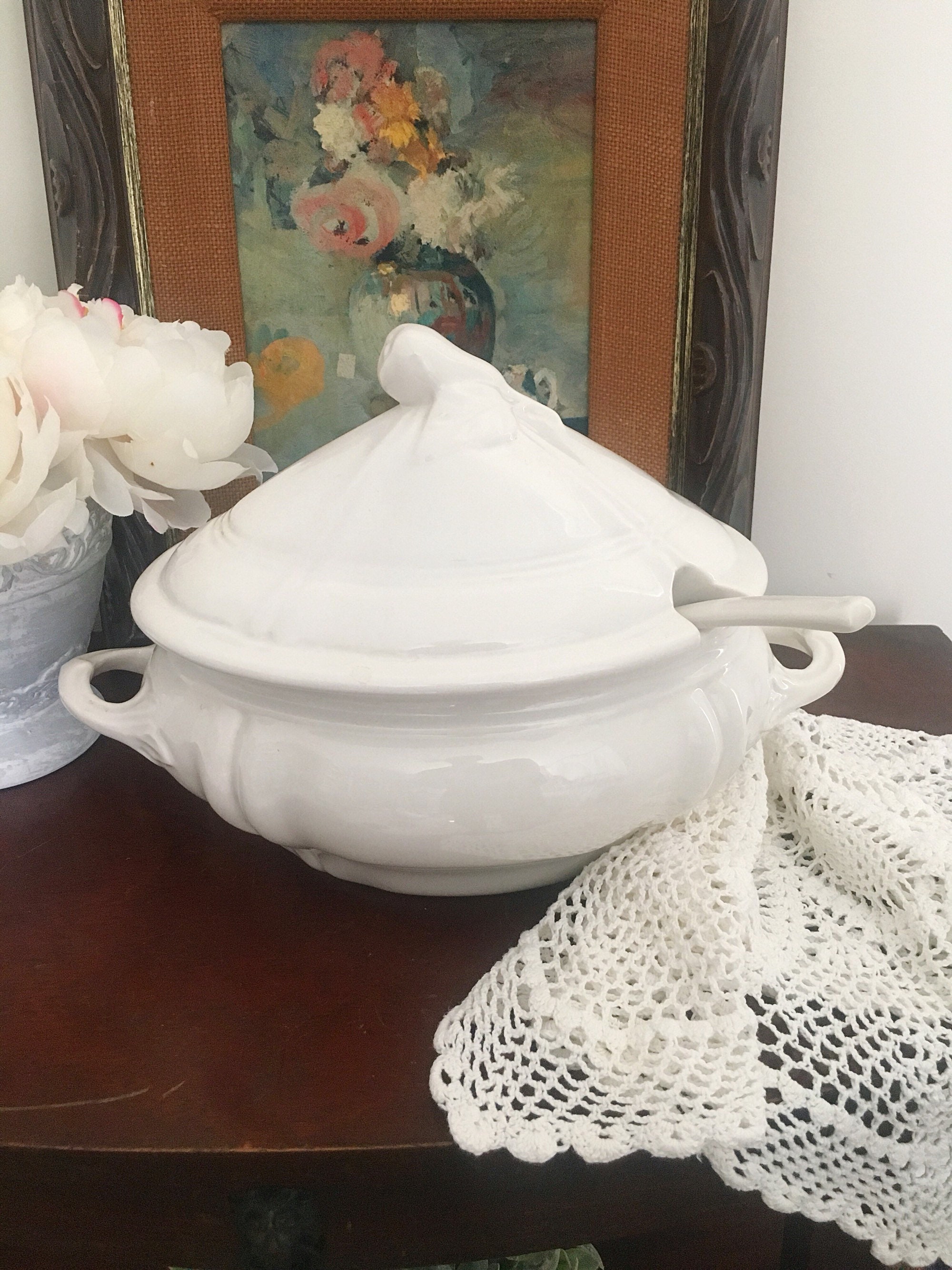 Vintage white ironstone tureen antique tureen soup tureen Etsy