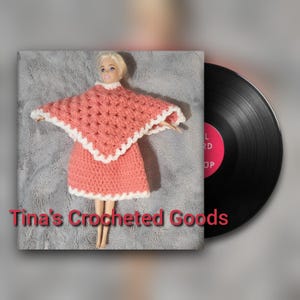 Coral crocheted dress set for 11 inch fashion doll
