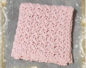 10"×10" Pink Cotton Crocheted Dish Clothes