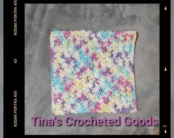 10"×10" Pastel Cotton Crocheted Dish Cloth