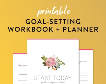 Peut inclure: Un carnet de planification et d'objectifs imprimable avec un motif floral. Le carnet comprend des sections pour l'emplacement actuel, les choses que vous faites, les choses que vous pourriez faire, les choses qui vous apportent de la joie et des mots qui décrivent votre vie en ce moment. Le planificateur comprend des sections pour le temps dans votre journée et comment vous rapprocher de vos objectifs.