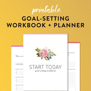 Goal-Setting Workbook & Planner | Printable Planner | Goal Action Plan | Goal Journal | Goal Tracker + Review