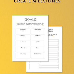 Goal-setting Workbook &amp; Planner | Printable Planner | Goal Action Plan ...