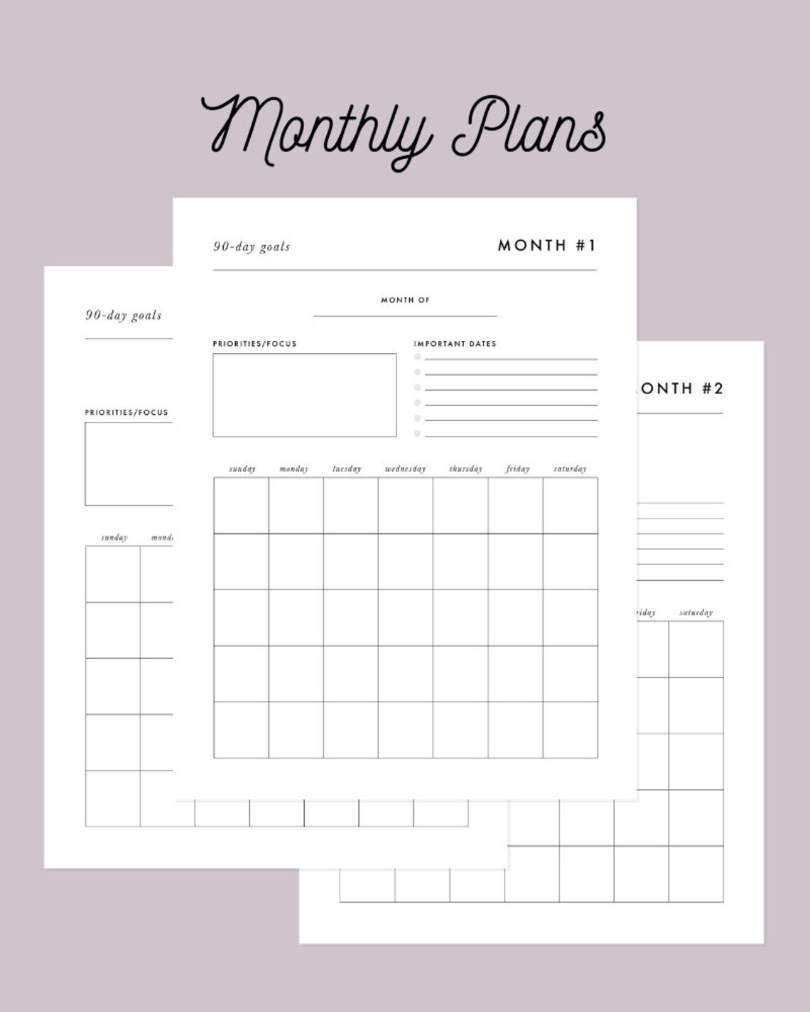 90-day Goal Planner | Printable Planner | Goal Action Plan | Goal ...