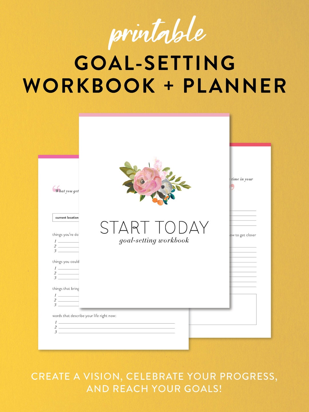 Goal-setting Workbook & Planner | Printable Planner | Goal Action Plan ...