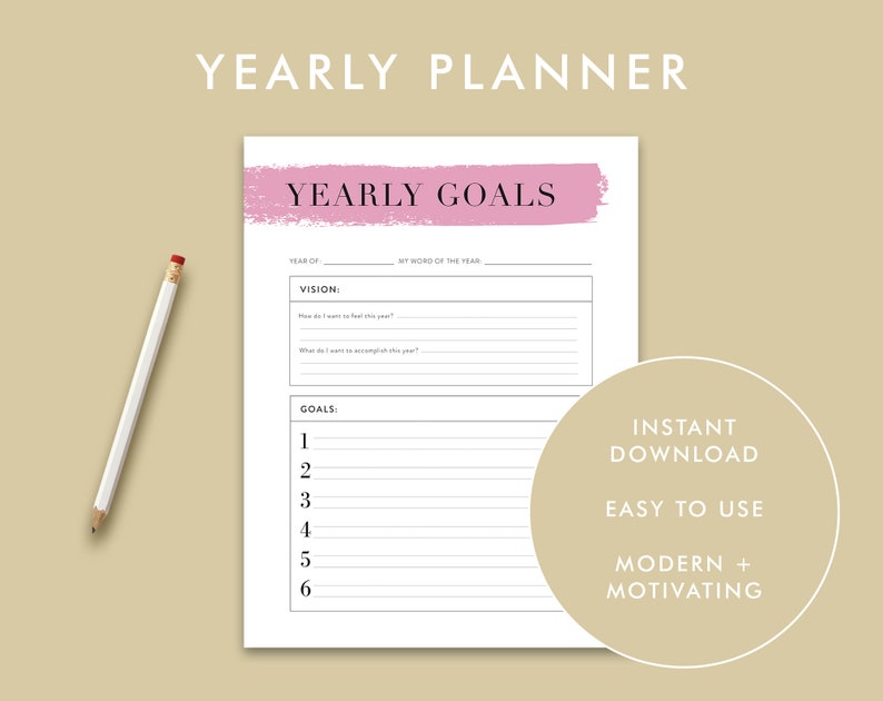 Goal-setting Bundle Yearly Monthly Weekly Daily Goal - Etsy