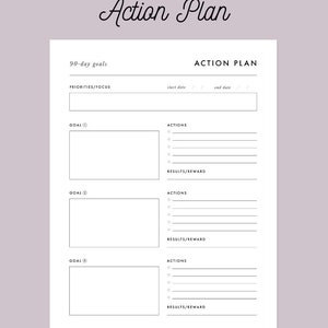 90-day Goal Planner Printable Planner Goal Action Plan Goal Journal ...