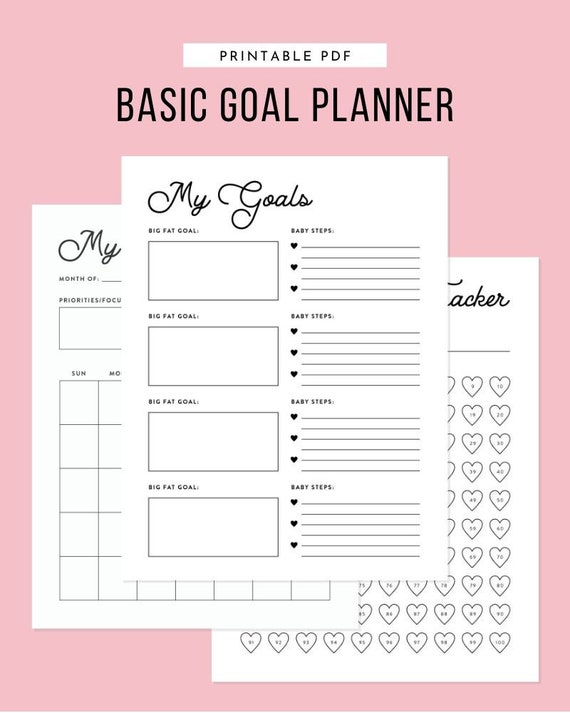 Daily Goals Planner Goal Setting Printable Daily Printable
