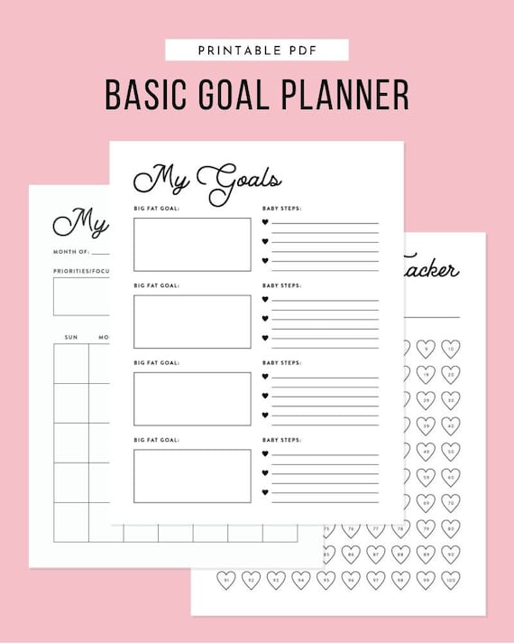 Daily Goals Planner Goal Setting Printable Daily Printable