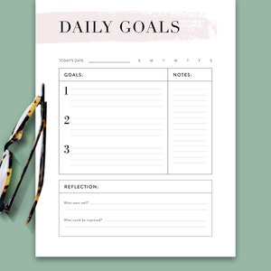 Daily Goals Planner Goal-setting Printable Daily Printable - Etsy