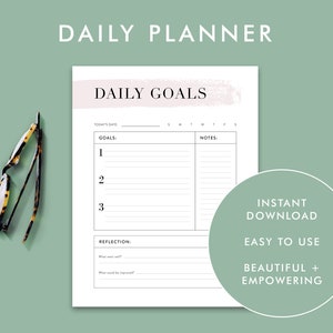 Daily Goals Planner | Goal-Setting Printable | Daily Printable Planner | Goal Action Plan | Daily Goal Journal | Daily Goals Tracker