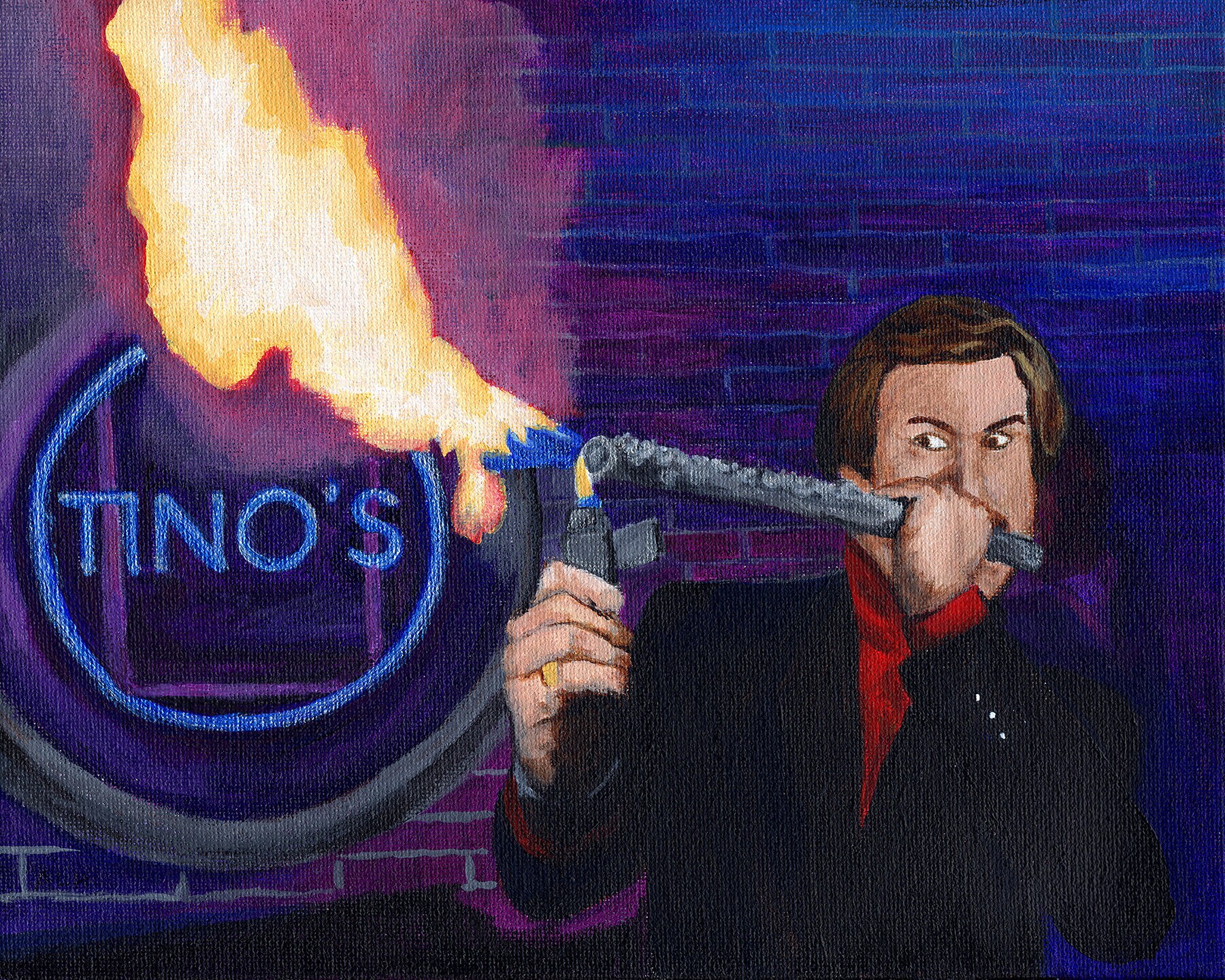 Anchorman Ron Burgundy Will Ferrell Fan Art Print of Painting Jazz