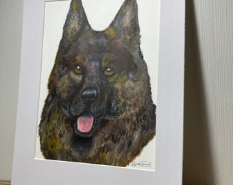 Acrylic and Oil Pet Portrait // German Shepherd Painting