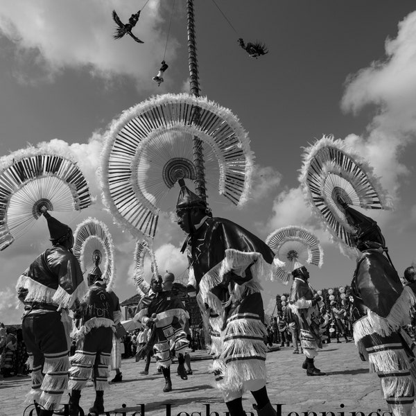 Voladores and Cuetzal Dancers - Cuetzalan, Puebla, Mexico 2019 - Danza de los Voladores - Street Photography - Mexican Indigenous Culture