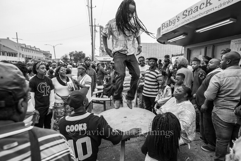 Sunday at Baby's Snacks New Orleans 2016 Fine Art Photograph Street Photography Black and White Fine Art Print Second Line image 1