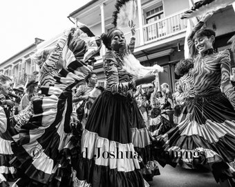 Kanaval - Krewe du Kanaval - New Orleans 2019 - Mardi Gras - Fine Art Photograph - Street Photography - Black and White - Haitian Culture