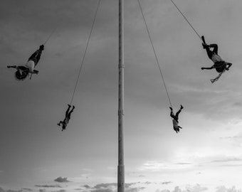 Voladores Over the Pacific - Danza de los Voladores - Mexico Street Photography - Mexican Indigenous Culture - Ritual -  Puerto Vallarta