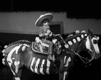 Charro Muerto - Patzcuaro, Mexico 2019 - Dia de los Muertos - Fine Art Photograph - Street Photo - Black and White - Fine Art Print - Mexico