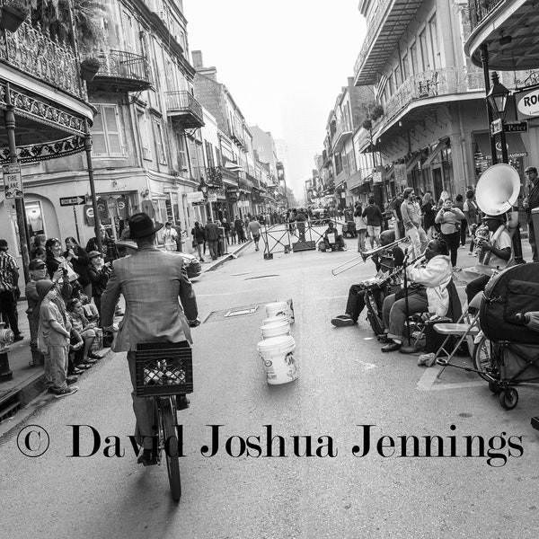 Royal Street - French Quarter Musicians - New Orleans Fine Art Photograph - Street Photography - Buskers - Black and White - Fine Art Print