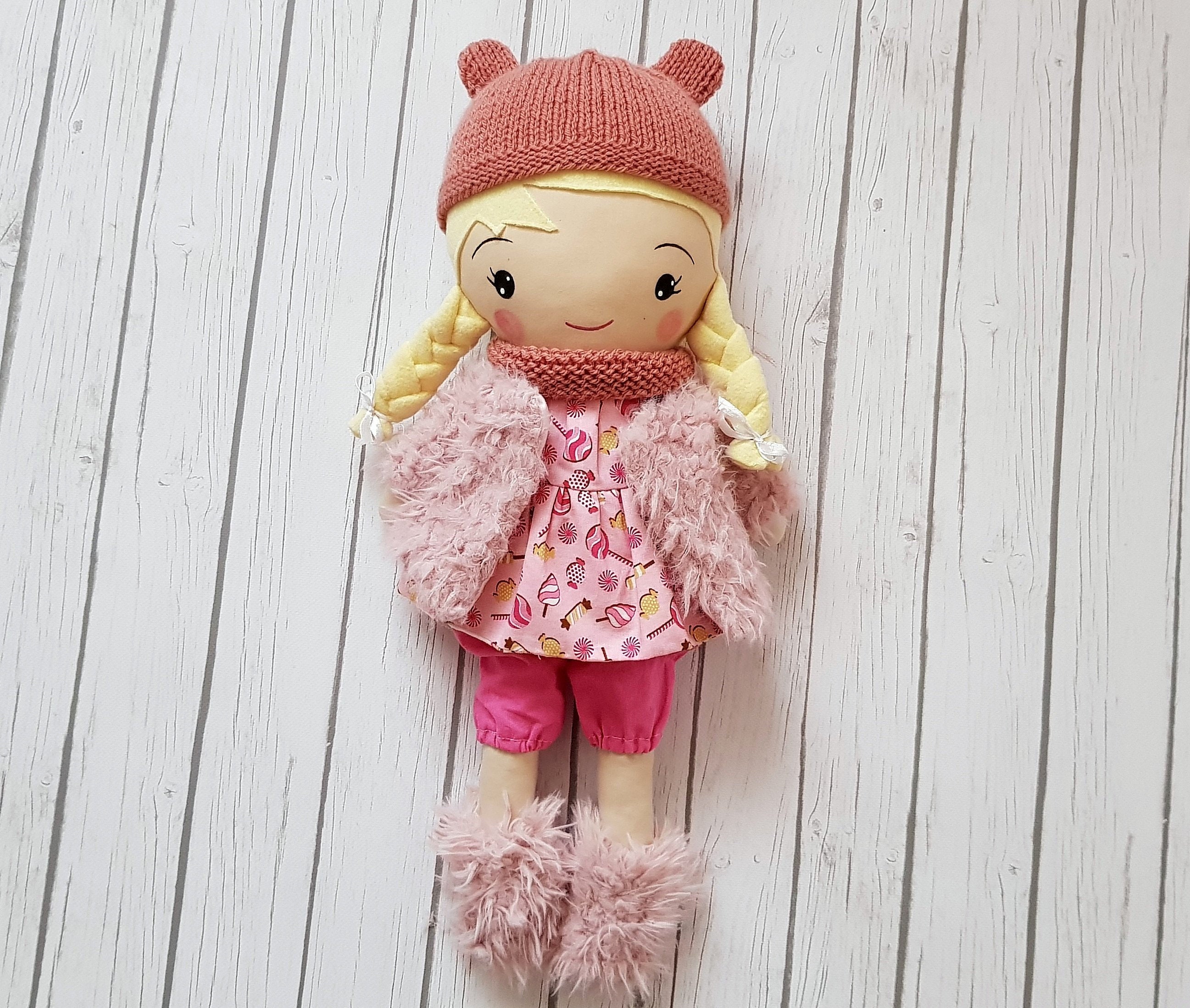 Hand made doll rag dolls modern doll fabric doll cloth Etsy