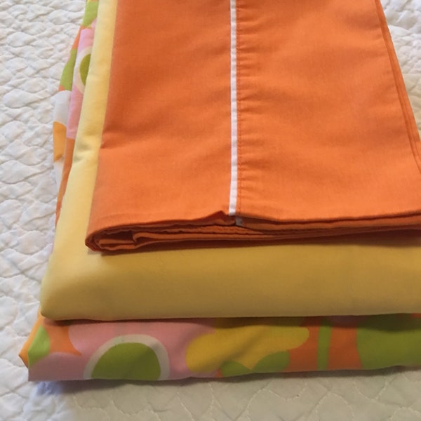 Twin - "Tangerine Flower Power" MixUP sheet set