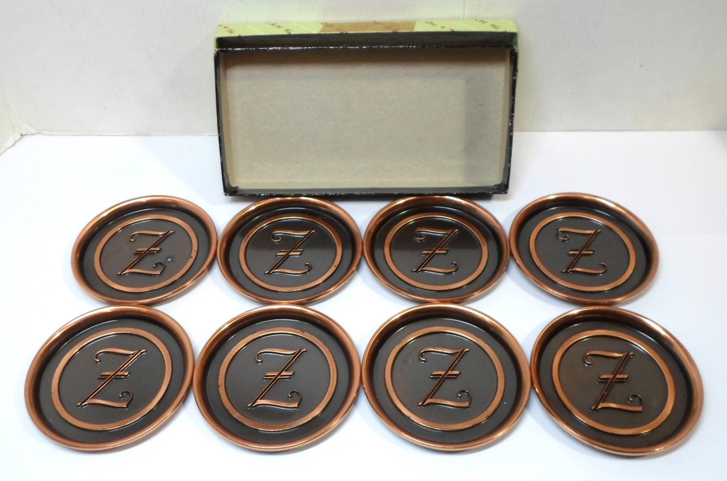 HYDE コースター 8 Vintage the HYDE PARK Line COASTERS Copper Letter Z Monogram