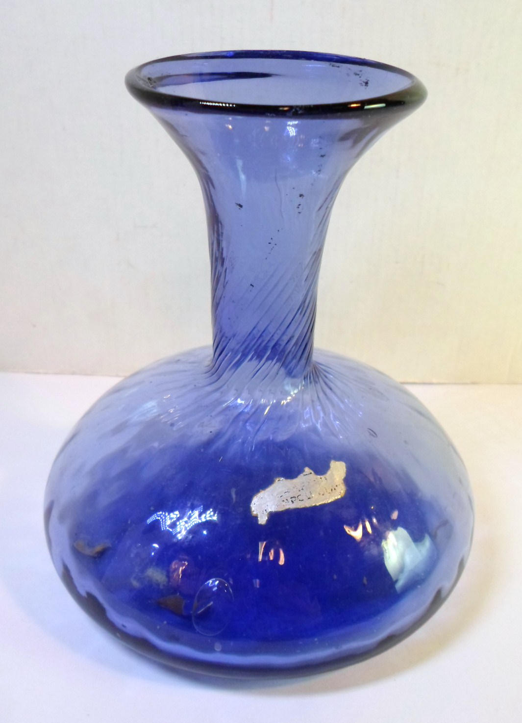 Vintage ART GLASS VASE Swirl Purple Color by Handcrafted by Etsy