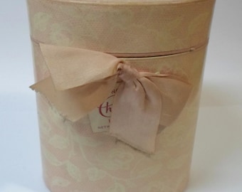 Vintage CHANTILLY Dusting POWDER BOX by Houbigant Empty Paper Box w/ Fabric Bow