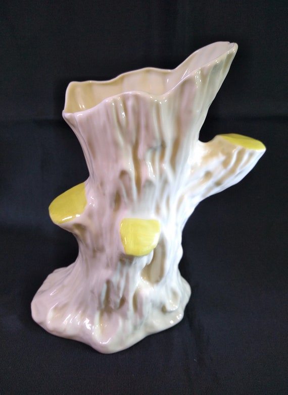 Vintage BELLEEK TREE Trunk VASE Fine Porcelain Brown Mark Etsy