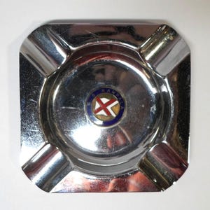 Vintage SS KAMPALA ASHTRAY Chrome & Enamel British India Steam Navigation Co