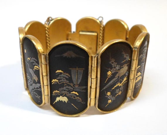 Lovely japanese damascene shakudo - Gem Lovely japanese damascene shakudo - Gem