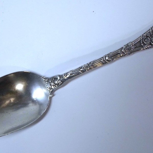 Antique STERLING SILVER TEASPOON - Dauphin Pattern by Durgin Rosamond Mono 5.5"