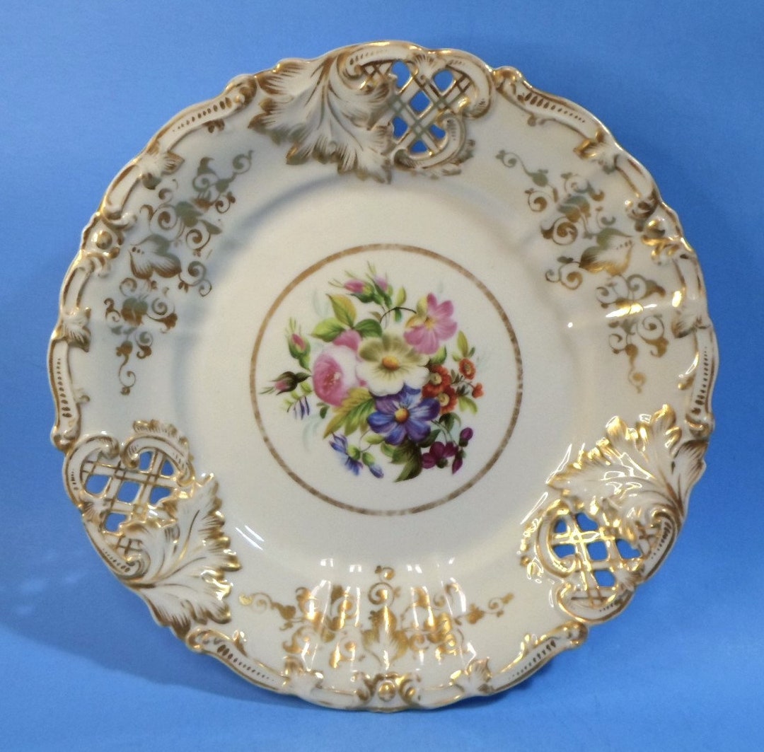 Antique TPM PORCELAIN PLATE Floral Spray Hand Painted Etsy
