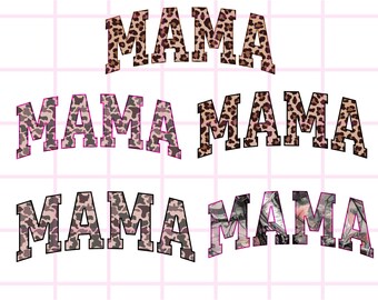 Leopard Camo Mama PNG-paket: Trendiga mammadesigner (digital nedladdning)