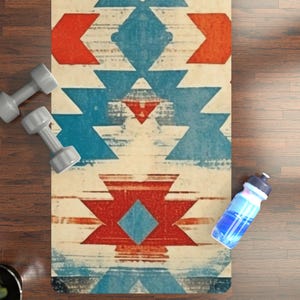 Southwestern Yoga Mat, Boho Yoga Mat, Native style yoga mat, Tribal yoga mat, Zen yoga mat, Non-slip yoga Rubber Yoga Mat