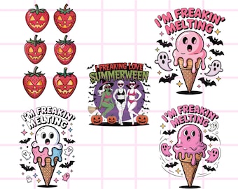 Summerween PNG Bundle | Halloween in Summer Clipart (Digital Download)
