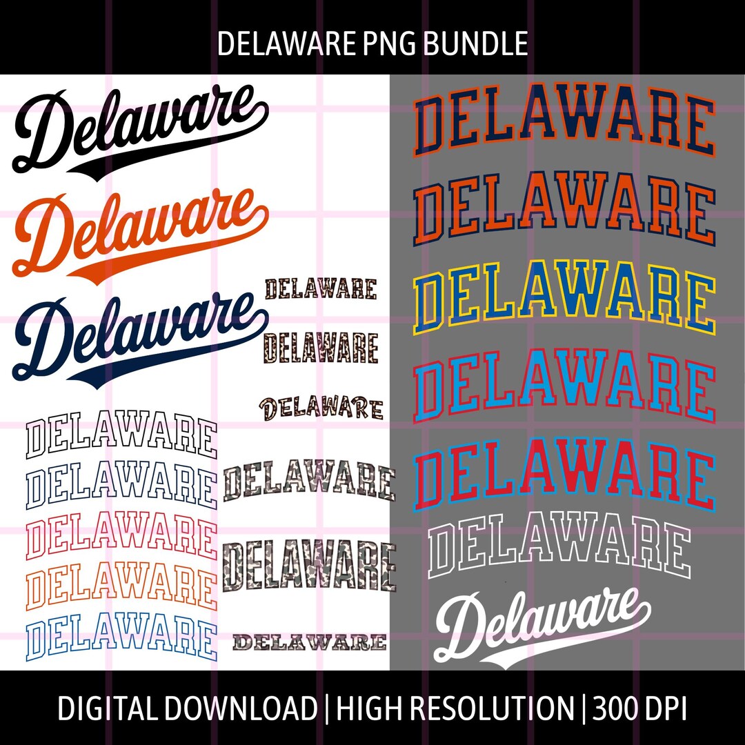 Delaware Name Design Delaware PNG Bundle, Typography Designs, Camo Leopard Print, Delaware ...