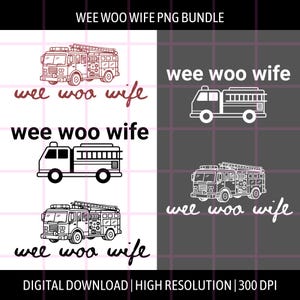 Wee Woo fru png | Rolig brandman fru digital nedladdning | Första hjälpens fruar