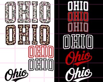 Ohio Typography PNG Bundle | State Pride Shirt Designs (Digital Download)