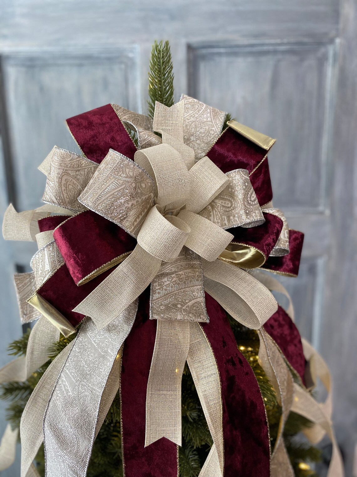 Tree Topper Bow XL Elegant Christmas Tree Topper Bow Velvet - Etsy