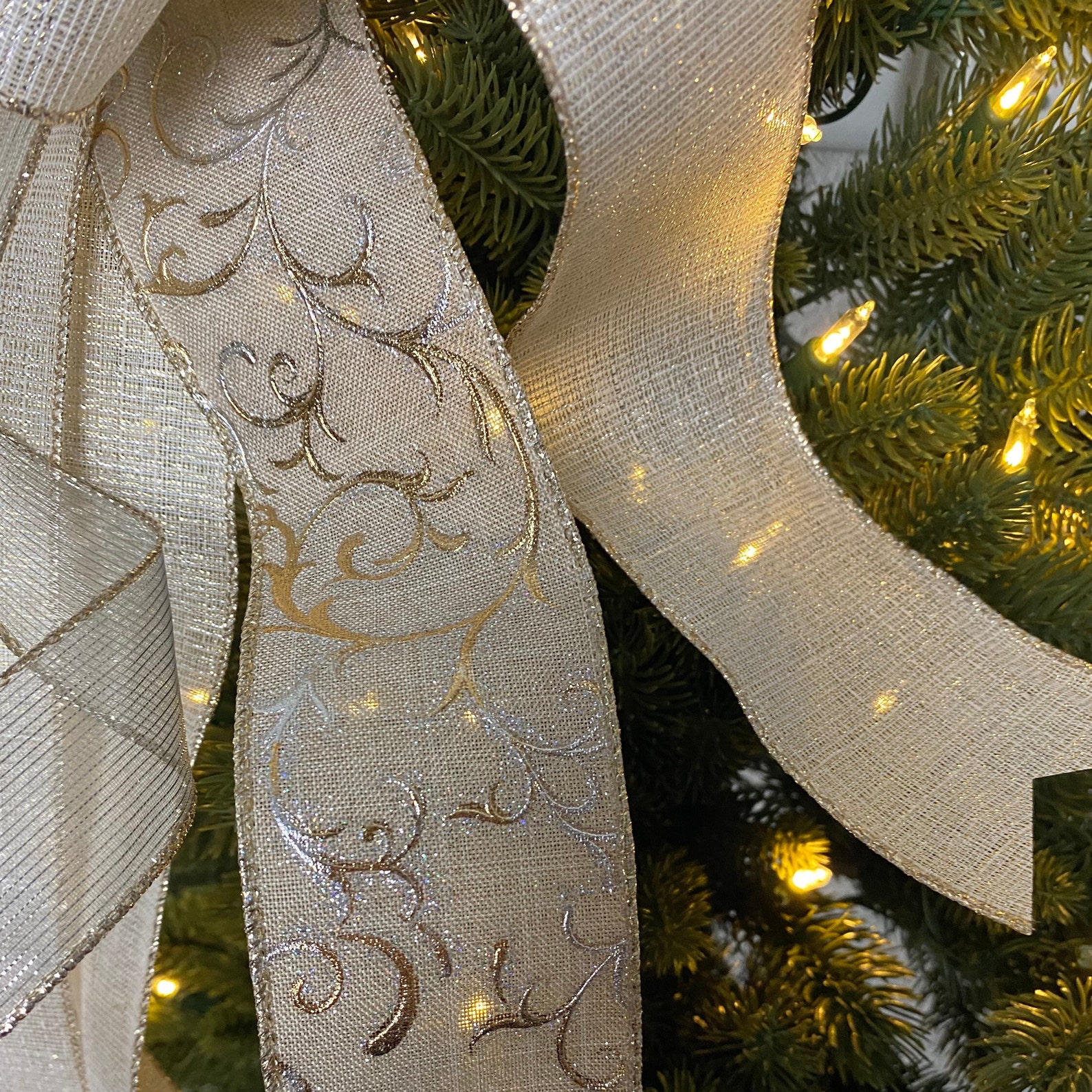 Tree Topper XL Elegant Tree Topper Bow With Long Streamers Etsy