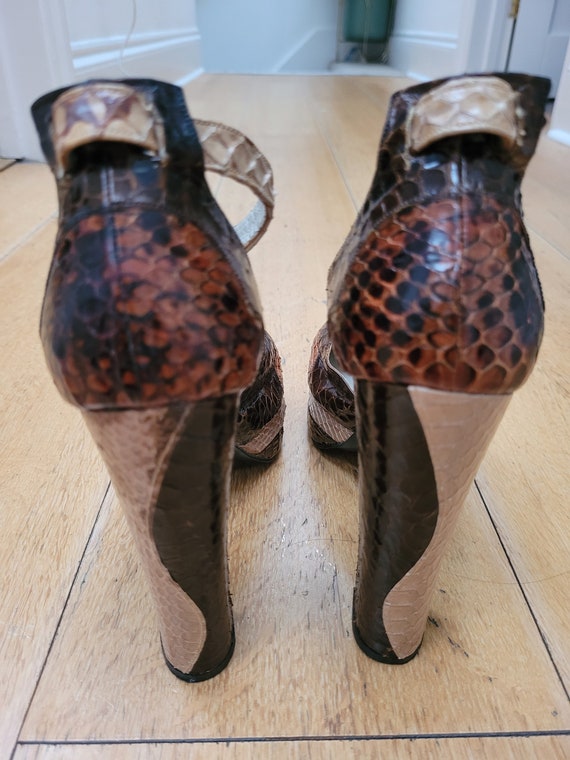 Rare and original 1970s brown snakeskin Terry De … - image 5