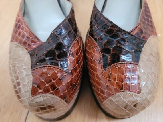 Rare and original 1970s brown snakeskin Terry De … - image 2