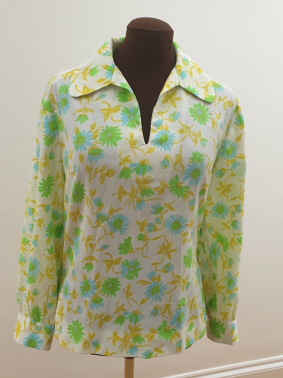 1970s floral handmade overshirt