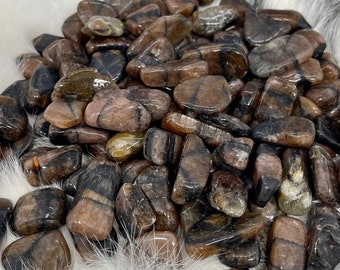 5 Tumbled Chiastolite ~ Five Cross Stone~ Fairy Cross ~ Andalusite