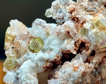 Gem Golden Yellow Apatite in Matrix and Mixed Minerals